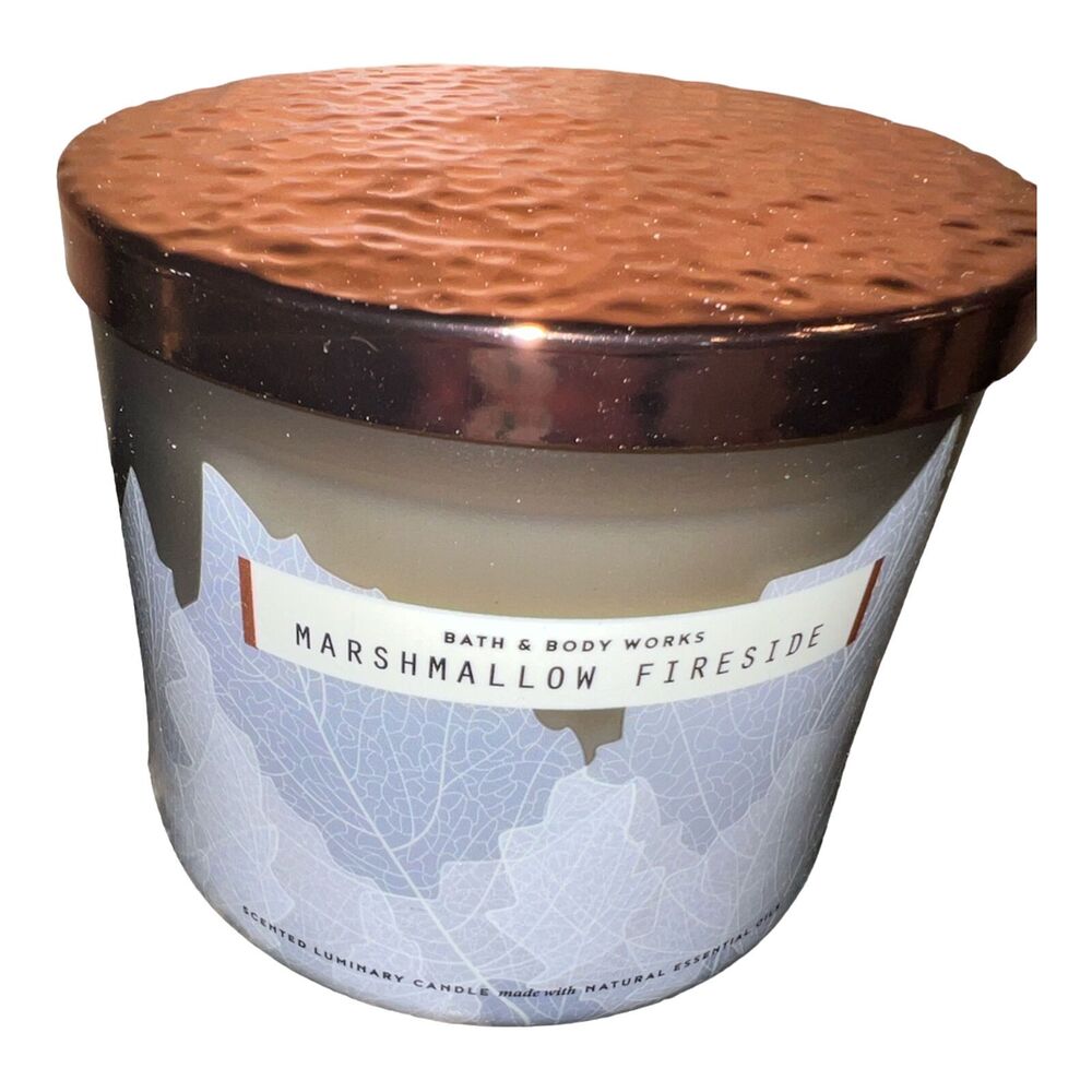 Bath & Body Works MARSHMALLOW FIRESIDE 3 Wick Candle 14.5 oz New